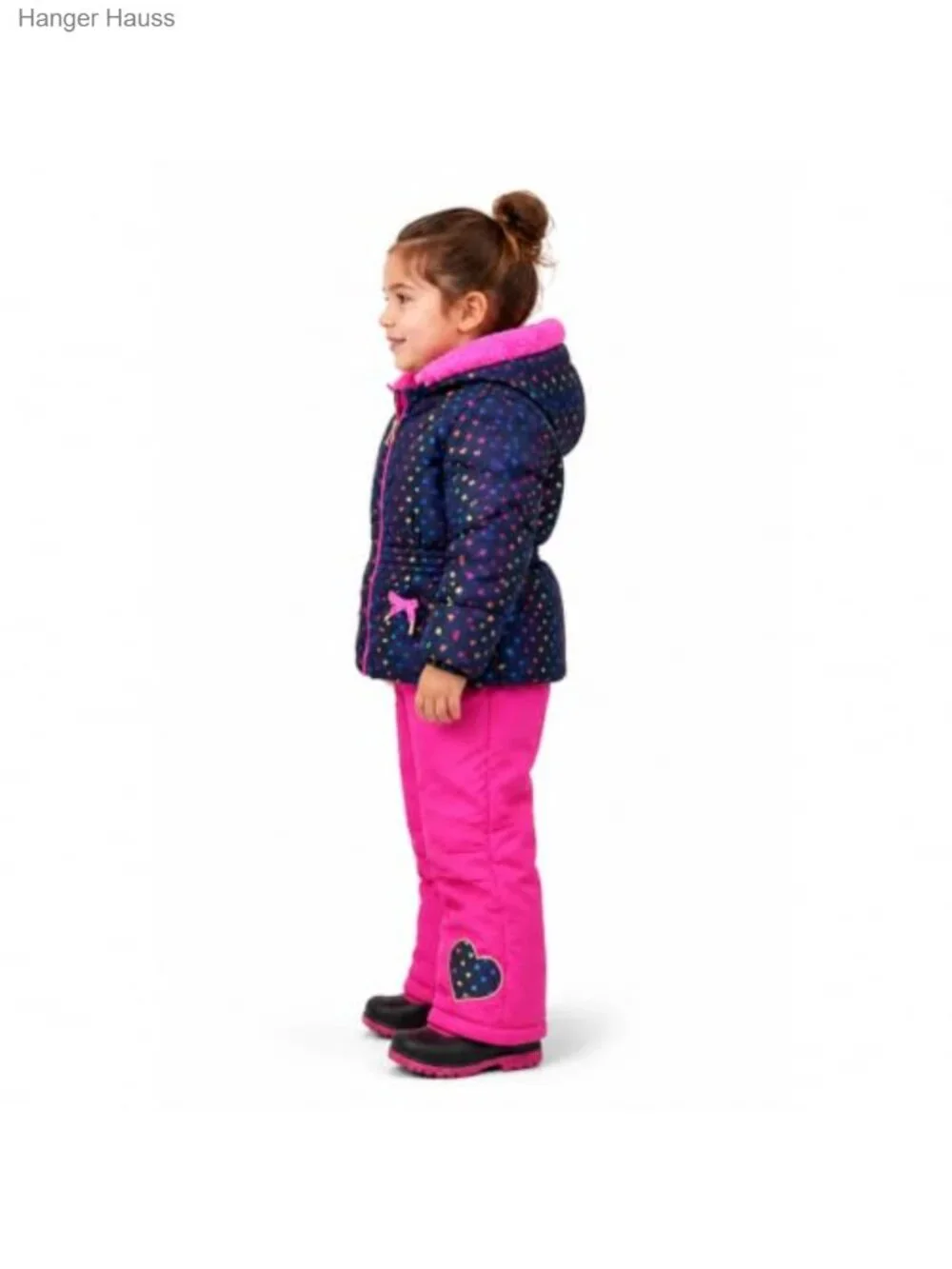 Girls Snowsuit Water Resistant Ski Jacket & Bib Snow Pants Hooded